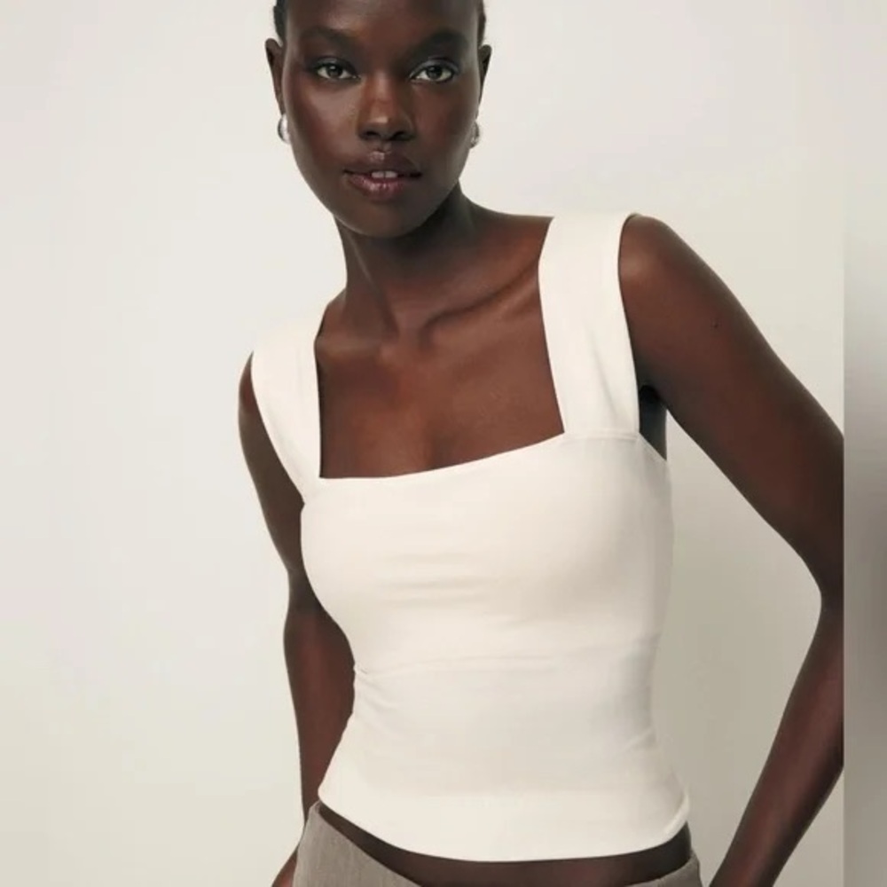 Reformation Ivory Sleeveless Tank Top